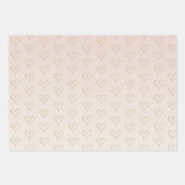 Feuille De Papier Cadeau Peach Blush Ombre Gold Glitzy Heart (Devant)