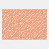 Feuille De Papier Cadeau Peach Eid Calligraphy Masjid Motif Design (Devant)