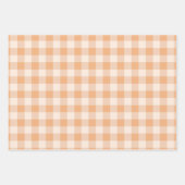 Feuille De Papier Cadeau Peach Fuzz À damiers En vichy Motif (Devant 3)