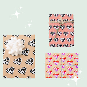 Feuille De Papier Cadeau Peach Fuzz Valentine's Wrapping Paper Trio