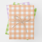 Feuille De Papier Cadeau Peach Motif Plaid Classic En vichy (En situation)
