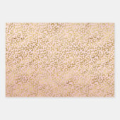 Feuille De Papier Cadeau Peach Pink Gold Glitz Sparkle Zebra Print (Devant 3)