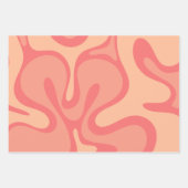 Feuille De Papier Cadeau Peach Pink Retro Résumé Patterns (Devant 3)