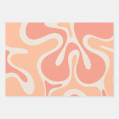 Feuille De Papier Cadeau Peach Pink Retro Résumé Patterns (Devant)