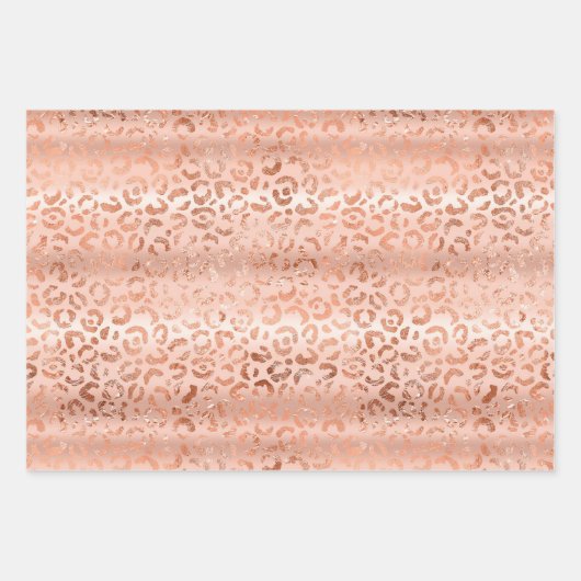 Feuille De Papier Cadeau Peach Rose Leopard (Devant 3)