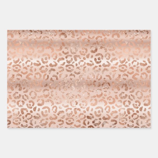 Feuille De Papier Cadeau Peach Rose Leopard (Devant)