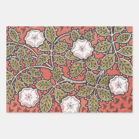 Feuille De Papier Cadeau Peacock Art Nouveau Style rond design complexe (Devant 2)