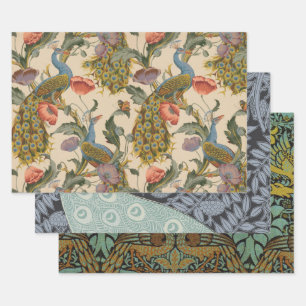 Feuille De Papier Cadeau Peacock Motif vintage Art coloré