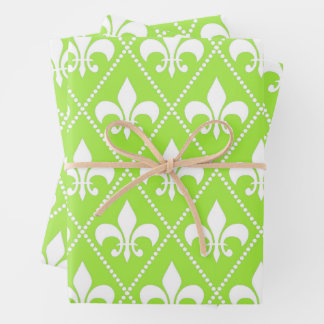 Feuille De Papier Cadeau Pear Fleur de Lis