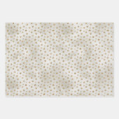 Feuille De Papier Cadeau Pearl White Parties scintillant or Étoiles étincel (Devant)