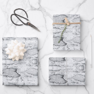 Feuille De Papier Cadeau Peau blanche Python Snake Print