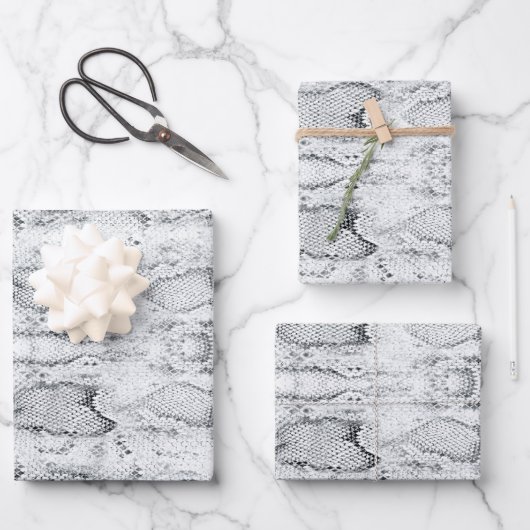 Feuille De Papier Cadeau Peau blanche Python Snake Print (Recto)