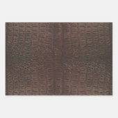Feuille De Papier Cadeau Peau Brown Alligator imprimée verni (Devant)