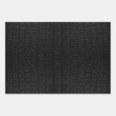 Feuille De Papier Cadeau Peau d'alligator noir Imprimer Nouveau (Devant 3)