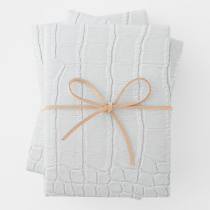 Feuille De Papier Cadeau Peau de crocodile blanc Imprimer Nouveau