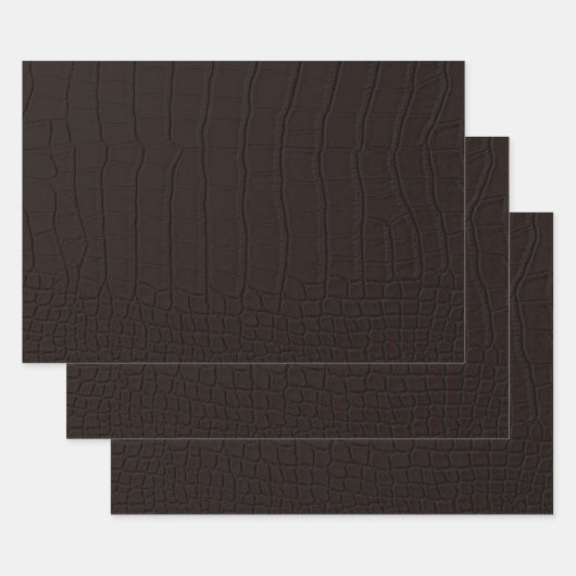 Feuille De Papier Cadeau Peau de crocodile Brown (Lot)