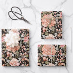 Feuille De Papier Cadeau Pêche Florale Fleur Anniversaire Mariage Fête des<br><div class="desc">Jolies fleurs de pêche avec verdure sur ces feuilles de papier d'emballage. Trois feuilles à un ensemble.</div>