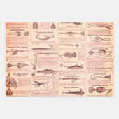 Feuille De Papier Cadeau Pêche vintage leures : pêcheur d'antiquité des ann (Devant 3)