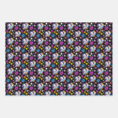 Feuille De Papier Cadeau Pegasus Fleur Noir (Devant 3)