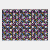 Feuille De Papier Cadeau Pegasus Fleur Noir (Devant)