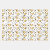 Feuille De Papier Cadeau Peigne de miel et fleurs d'abeilles (Devant 3)