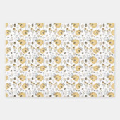 Feuille De Papier Cadeau Peigne de miel et fleurs d'abeilles (Devant 2)