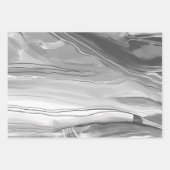 Feuille De Papier Cadeau Peinture à la main abstraite peinture marbré noir (Devant)