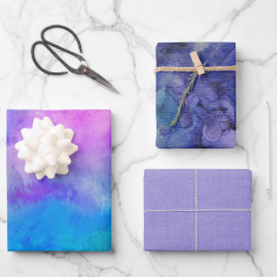 Feuille De Papier Cadeau Peinture à l'aquarelle Abstraite colorée Artsy