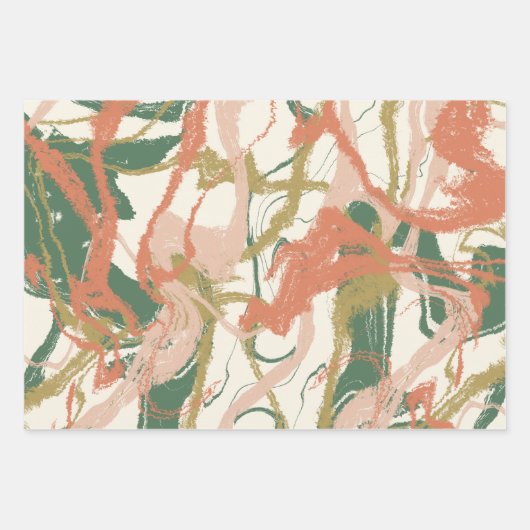 Feuille De Papier Cadeau Peinture Abstraite (Devant 2)