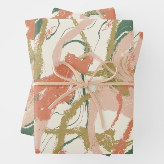 Feuille De Papier Cadeau Peinture Abstraite (En situation)