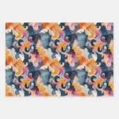 Feuille De Papier Cadeau Peinture Abstraite Colorée (Devant)