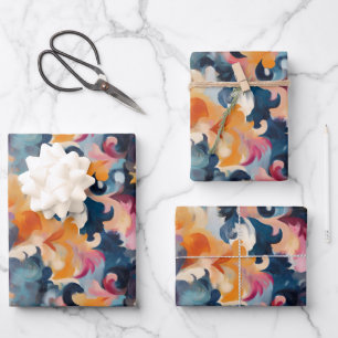 Feuille De Papier Cadeau Peinture Abstraite Colorée