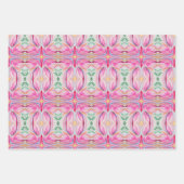 Feuille De Papier Cadeau Peinture Abstraite d'aquarelle florale (Devant 2)