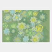 Feuille De Papier Cadeau Peinture Abstraite d'aquarelle salée florale (Devant 3)