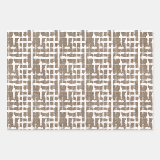 Feuille De Papier Cadeau Peinture blanche Rustique Kraft Simple Élégant Noë (Devant 2)