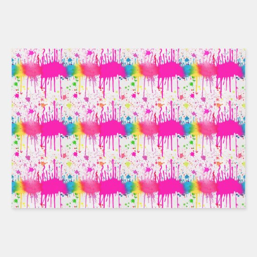 Feuille De Papier Cadeau Peinture colorée (Devant)