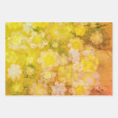 Feuille De Papier Cadeau Peinture d'aquarelle Abstraite de fleurs rétro (Devant 3)