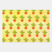 Feuille De Papier Cadeau Peinture de cactus en caricature (Devant 3)