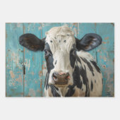 Feuille De Papier Cadeau Peinture de la ferme de vache laitière de mignonne (Devant 2)