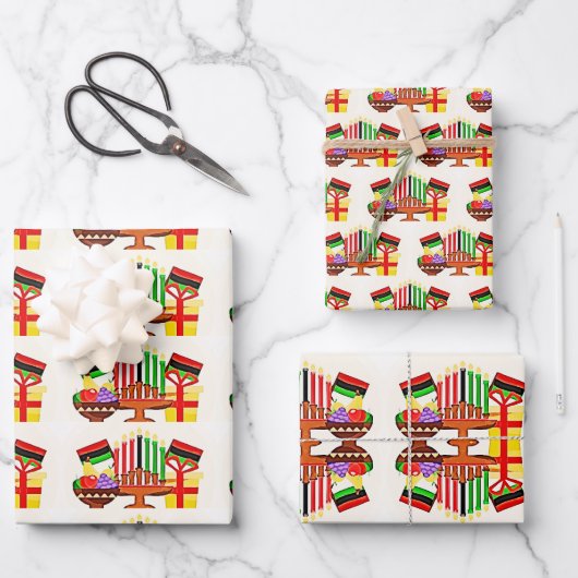 Feuille De Papier Cadeau Peinture de table Kwanzaa (Recto)