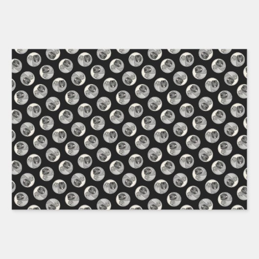 Feuille De Papier Cadeau Peinture Keeshond 2 Keeshonden Original Chien Art (Devant 3)