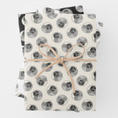 Feuille De Papier Cadeau Peinture Keeshond 2 Keeshonden Original Chien Art (En situation)