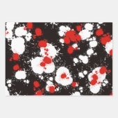 Feuille De Papier Cadeau Peinture noire, blanche et rouge (Devant 2)