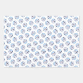 Feuille De Papier Cadeau Peinture sibérienne Husky Argent et Chien blanc Ar (Devant 2)