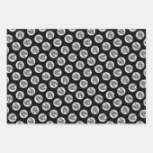 Feuille De Papier Cadeau Peinture standard de caniche Parti Black White Chi (Devant 3)