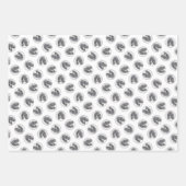 Feuille De Papier Cadeau Peinture standard de caniche Parti Black White Chi (Devant 2)
