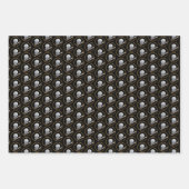 Feuille De Papier Cadeau Peinture sur la Chouette neigeuse et la Lune - Art (Devant 3)