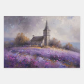 Feuille De Papier Cadeau Peinture sur terrain de l'église rustique et du Fl (Devant 2)