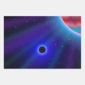 Feuille De Papier Cadeau Peintures numériques spatiales (Devant 2)