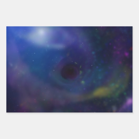 Feuille De Papier Cadeau Peintures numériques spatiales (Devant)